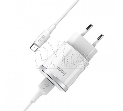 Зарядное устройство USB 2.4A Hoco. C37A + кабель Type-C