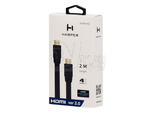 Кабель HDMI - HDMI v2.0 2 м Harper, плоский