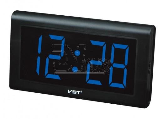 VST 795-5 часы настенные с ярко-синими цифрами