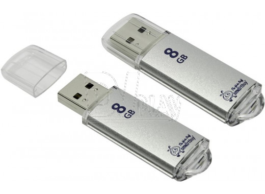 USB 2.0 Flash 8Gb Smart Buy V-Cut серебряная