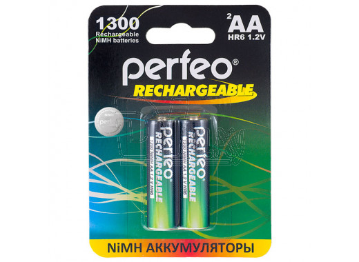 Аккумуляторы Perfeo HR6 1300mAh NiMH BL2 AA в упаковке 2 шт