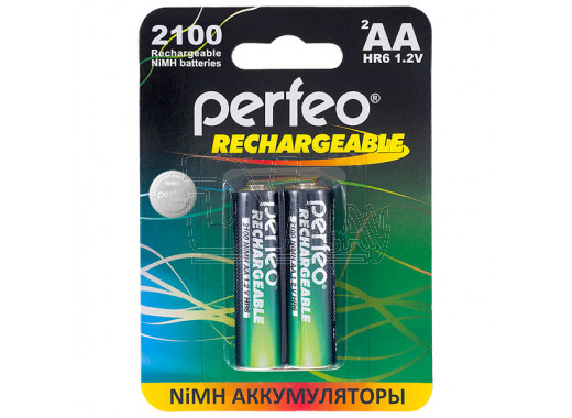 Аккумуляторы Perfeo HR6 2100mAh NiMH BL2 AA в упаковке 2 шт