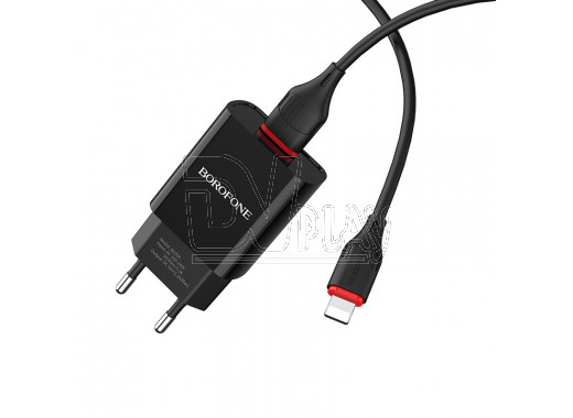Зарядное устройство USB 2.1A Borofone BA20A + кабель Lightning