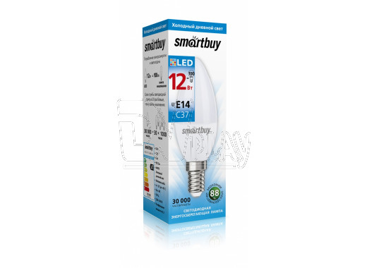 Светодиодная Лампа Smartbuy C37 Е14 12Вт холодный свет