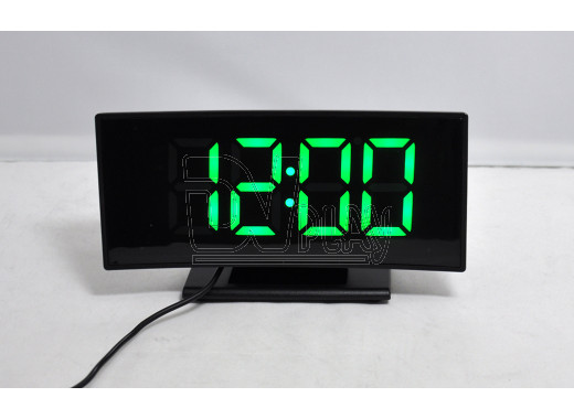 Часы-будильник DS-3621L (черный корпус, зеленые цифры)