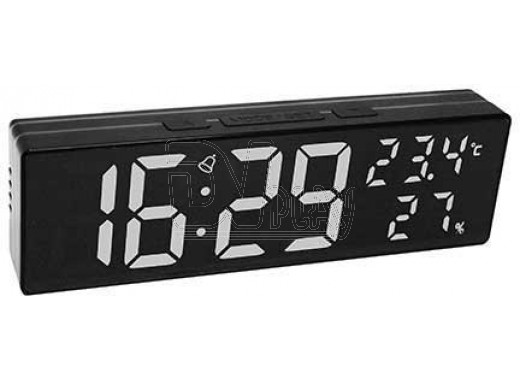 Часы-будильник DX-001 (черный корпус, белые цифры)