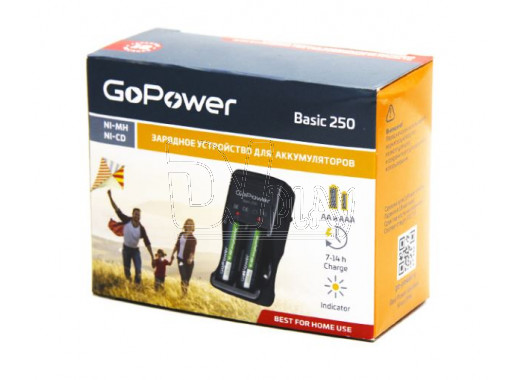 ЗУ для 4-х аккумуляторов GoPower Basic 250 Ni-MH/Ni-Cd