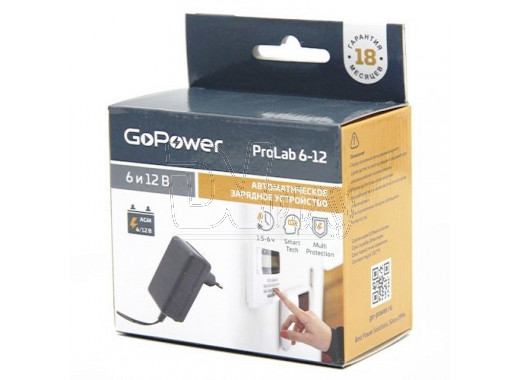 ЗУ для свинцово-кислотных аккумуляторов 6 и 12V GoPower ProLab 6-12 1.0A