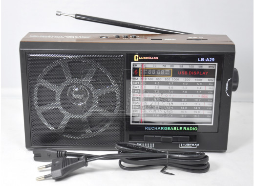 Радиоприемник LUXEBASS A29 (USB\SD\MP3)
