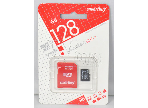 microSD 128Gb Smart Buy Class 10 UHS-I с адаптером