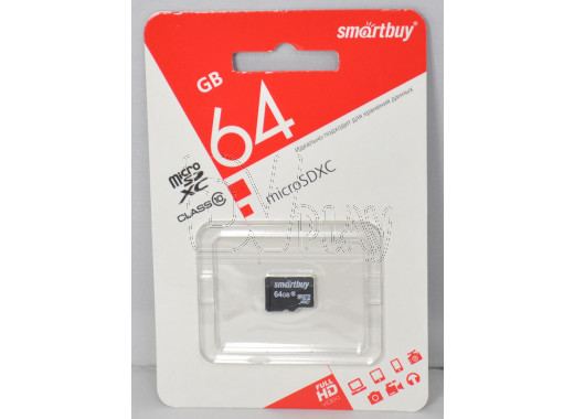 microSDHC 64Gb Smart Buy Class 10 без адаптера