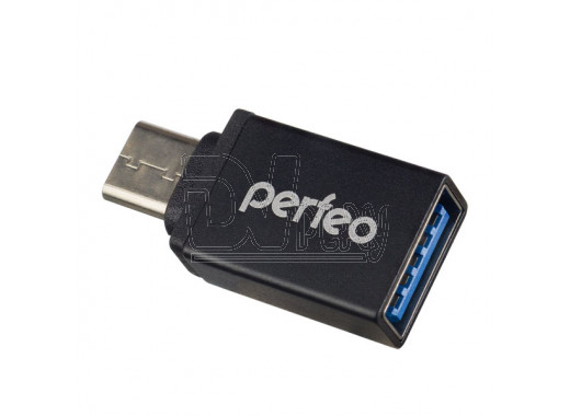 Переходник Type-C (M) - USB 3.0 (F) OTG черный  Perfeo PF-VI-O006 