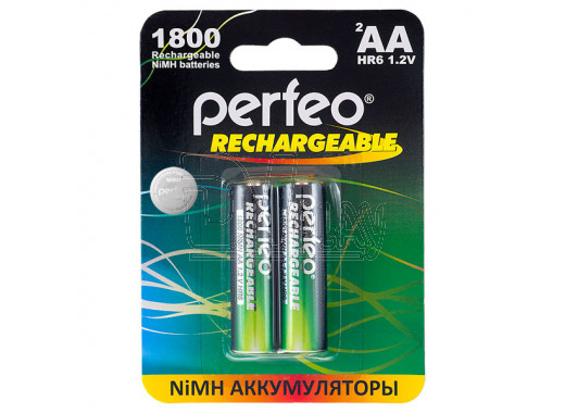 Аккумуляторы Perfeo HR6 1800mAh NiMH BL2 AA в упаковке 2 шт