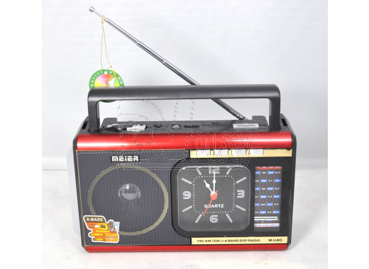 Радиоприемник Meier M-U40 (USB\SD\MP3\часы\220V) + фонарик