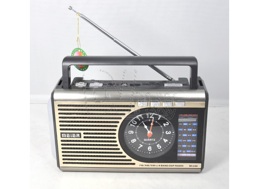 Радиоприемник Meier M-41BT (USB\SD\MP3\часы\220V) + фонарик