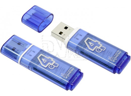USB 2.0 Flash 4Gb Smart Buy Glossy синяя