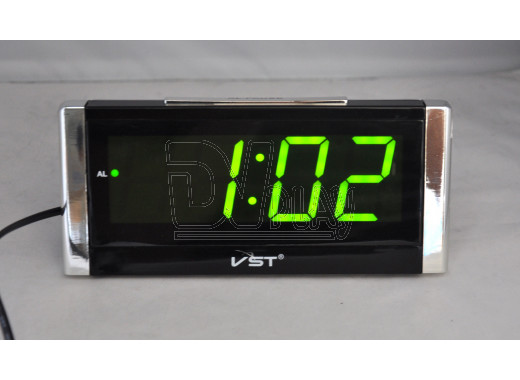VST 731-2 часы настольные с зелеными цифрами
