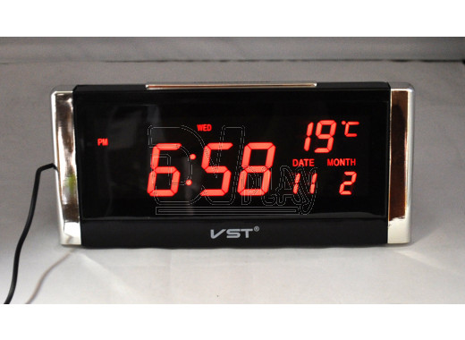 VST 731W-1 часы настольные с красными цифрами