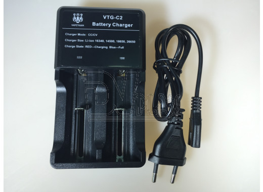 Зарядное устройство для 2-х аккумуляторов VTG-C2 (18650, 26650 и др)