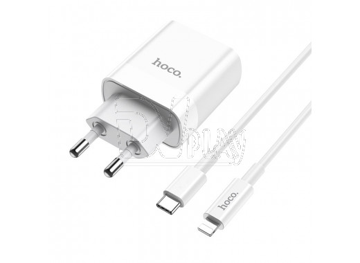 Зарядное устройство Hoco C80A USB QC 3.0, PD 20W + кабель Type C - Lightning