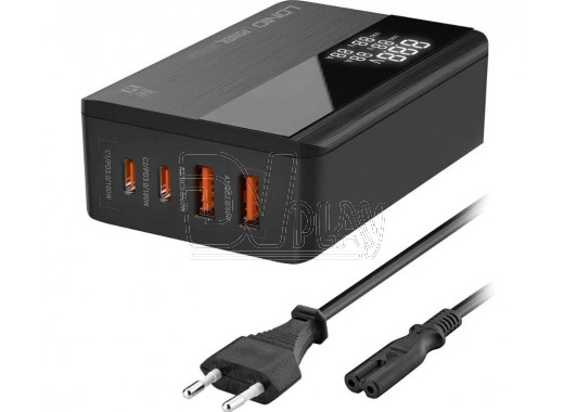 Зарядное устройство LDNIO A4809C GaN на 2 USB-C и 2 USB-A с дисплем