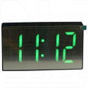 Часы-будильник DS-3699L (черный корпус, зеленые цифры)