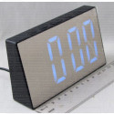 Часы зеркальные DS-3699L (черный корпус, белые цифры)