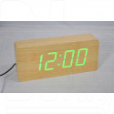 VST-865-4 часы настольные в деревянном корпусе (корпус дерево, зеленые цифры)