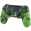 Силиконовый чехол зеленый камуфляж на геймпад PlayStation 4