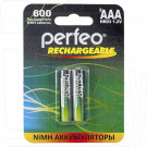 Аккумуляторы Perfeo HR03 600mAh NiMH BL2 AAA в упаковке 2 шт
