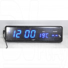 VST 805-S-5 часы настенные с термометром с ярко-синими цифрами