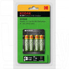 Зарядное устройство для 4-х аккумуляторов Kodak USB + 4 X AA 2700 mAh [K4AA/AAA]