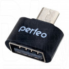 Переходник microUSB (M) - USB (F) OTG черный Perfeo PF-VI-O003 