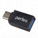 Переходник Type-C (M) - USB 3.0 (F) OTG черный  Perfeo PF-VI-O006 