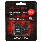 microSDHC 16Gb Qumo Class 10 с адаптером