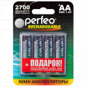 Аккумуляторы Perfeo HR6 2700mAh NiMH BL4 AA в упаковке 4 шт