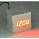 VST-869-1 часы настольные в деревянном корпусе (красные цифры)