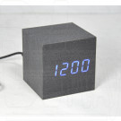 VST-869-5 часы настольные в деревянном корпусе (синие цифры)
